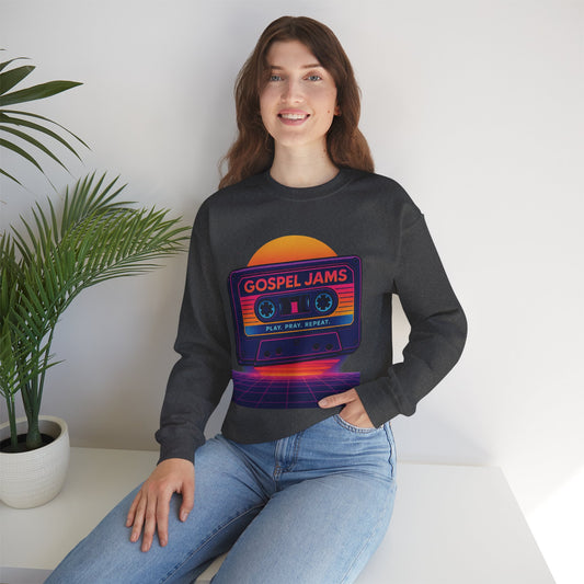 Retro Gospel Jams Sweatshirt, Cozy Crewneck, Unisex Pullover, Vintage Music Gift, Perfect for Casual Wear, Playlist Lover Sweatshirt