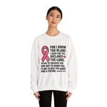 Inspirational Crewneck Sweatshirt with Pink Ribbon Design, Christian Gift, Breast Cancer Awareness, Cozy Casual Wear, Faith-Based [...]