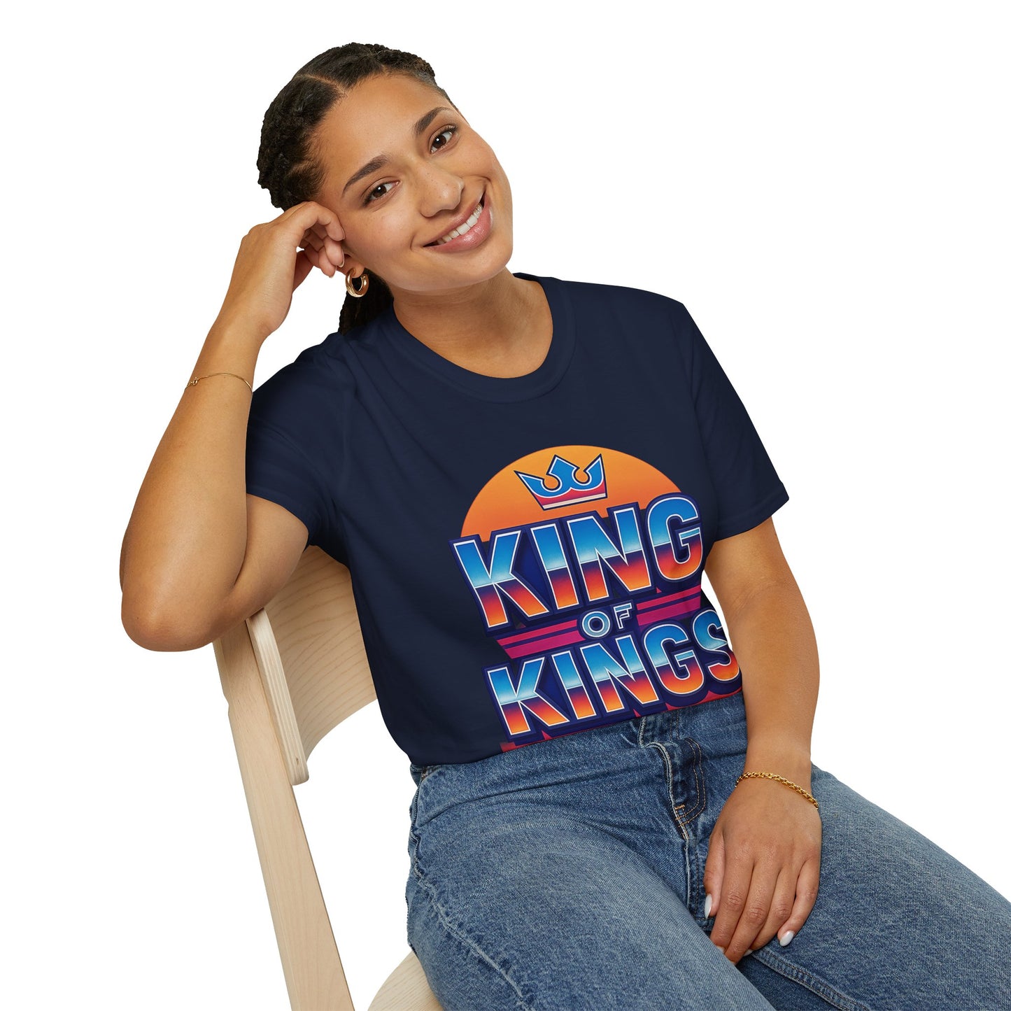Retro King of Kings Unisex T-Shirt, Vintage Graphic Tee, Fashionable Casual Wear, Birthday Gift, Everyday Comfort, Faith-Inspired Apparel