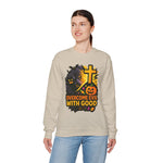 Halloween-Themed Crewneck Sweatshirt, Unisex Spooky Sweatshirt, Fall Fashion, Trick or Treat Gift, Overcome Evil Design, Cozy Halloween Wear