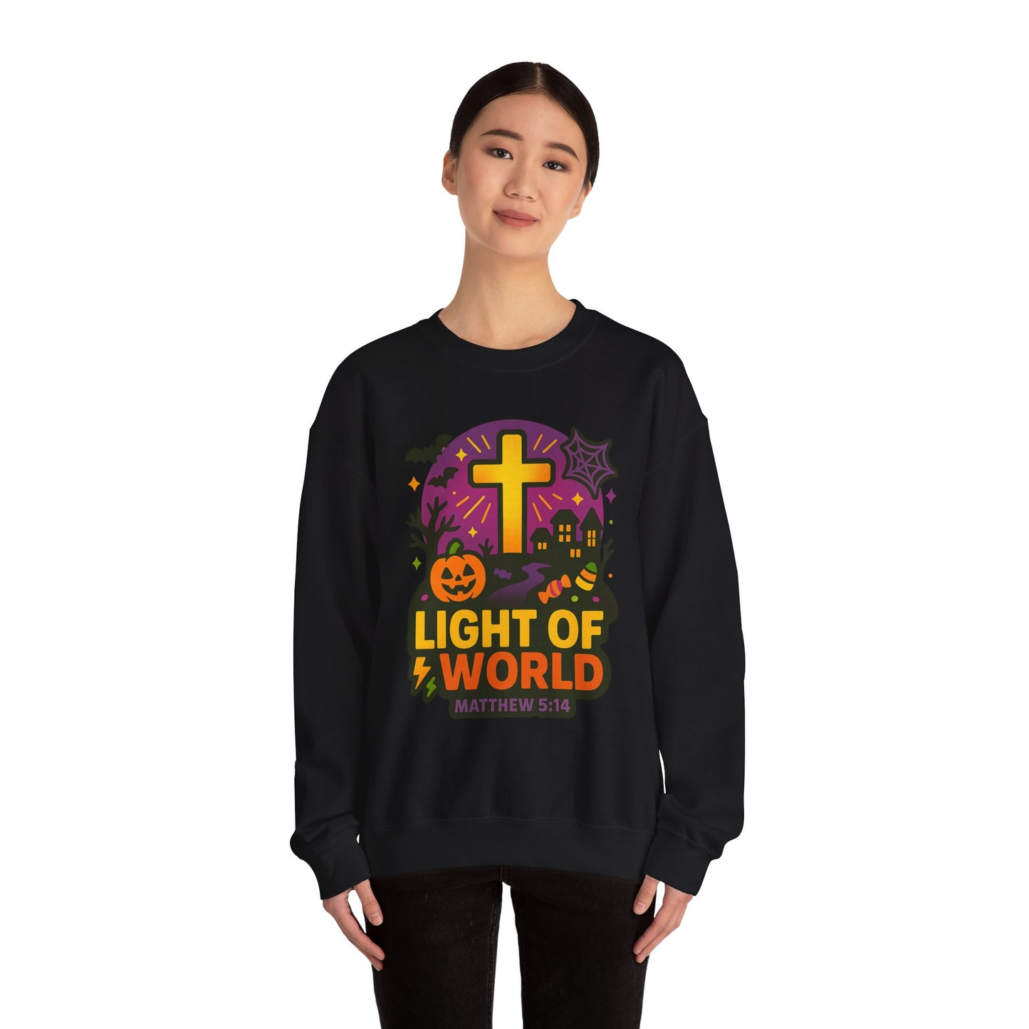 Light of the World Sweatshirt - Unisex Heavy Blend™, Christian Apparel, Fall Fashion, Cozy Gift, Inspirational Sweatshirt