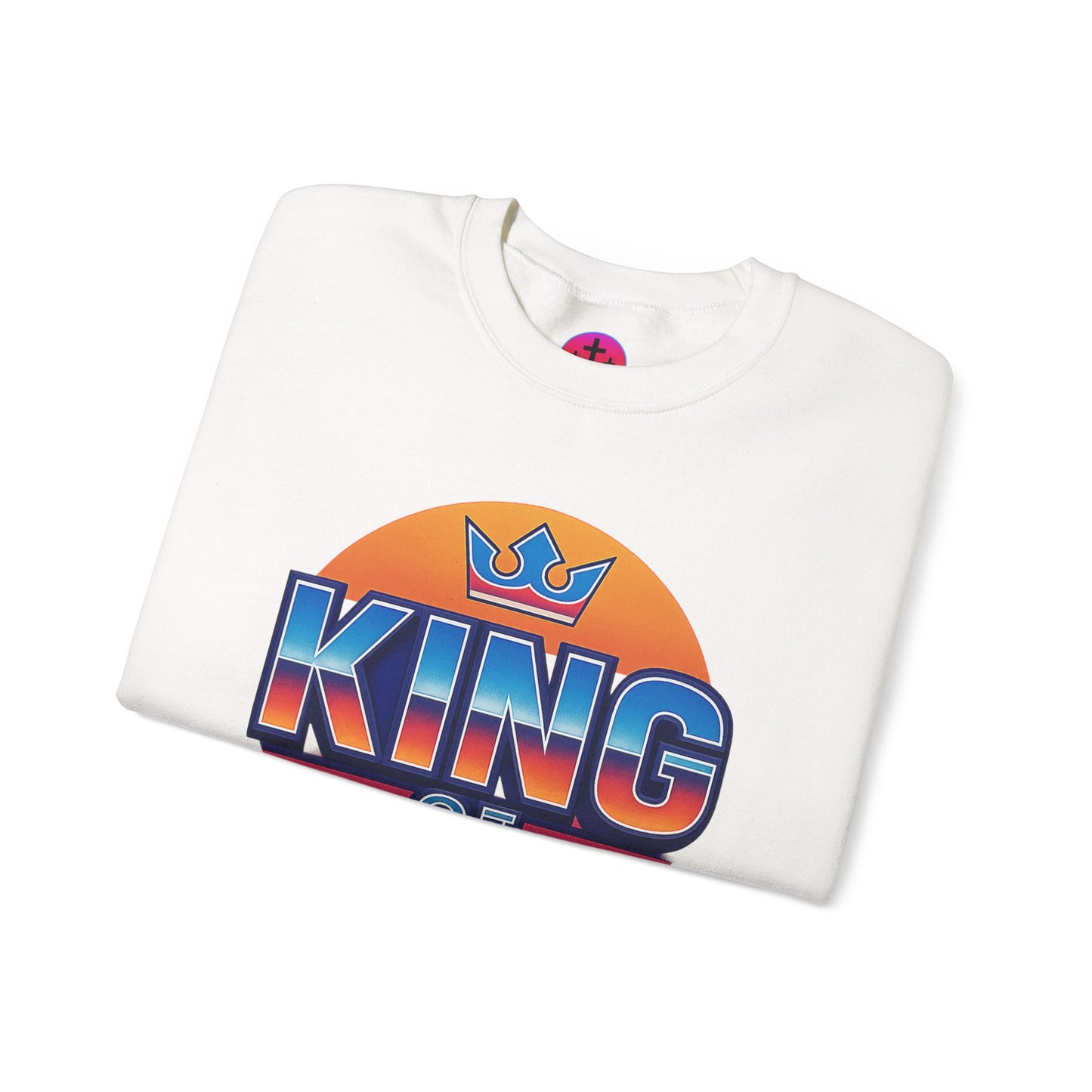 Retro King of Kings Sweatshirt, Cozy Crewneck, Unisex Apparel, Inspirational Gift, Perfect for Holidays, Trendy Streetwear