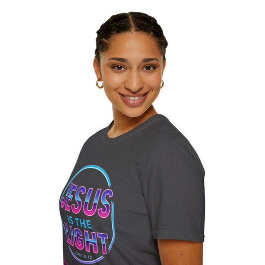 Jesus is the Light T-Shirt, Inspirational Shirt, Unisex Graphic Tee, Faith-Based Apparel, Christian Gift, Daily Wear