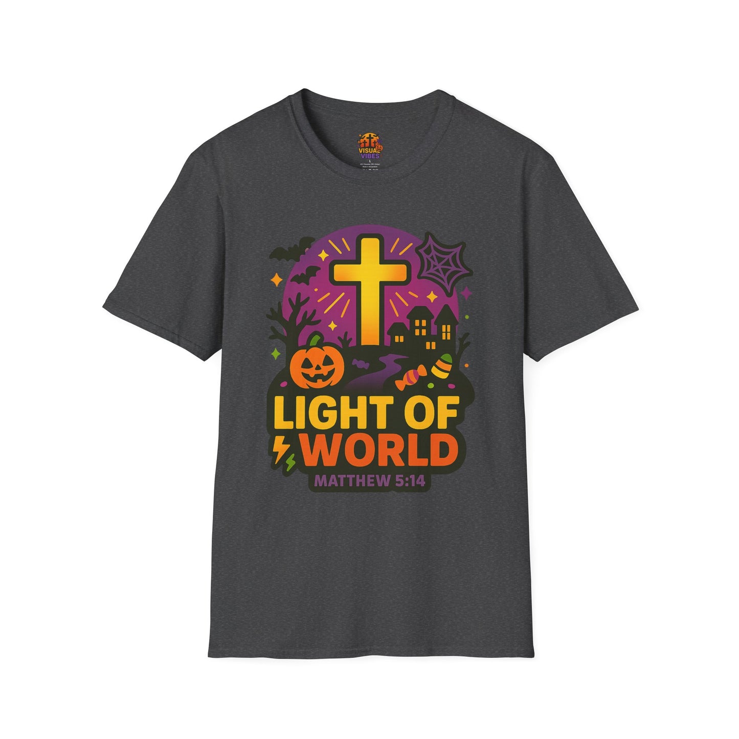 Halloween Faith T-Shirt, Light of World Shirt, Christian T-Shirt, Fall Festival Tee, Pumpkin Design Shirt, Matthew 5:16 Gift