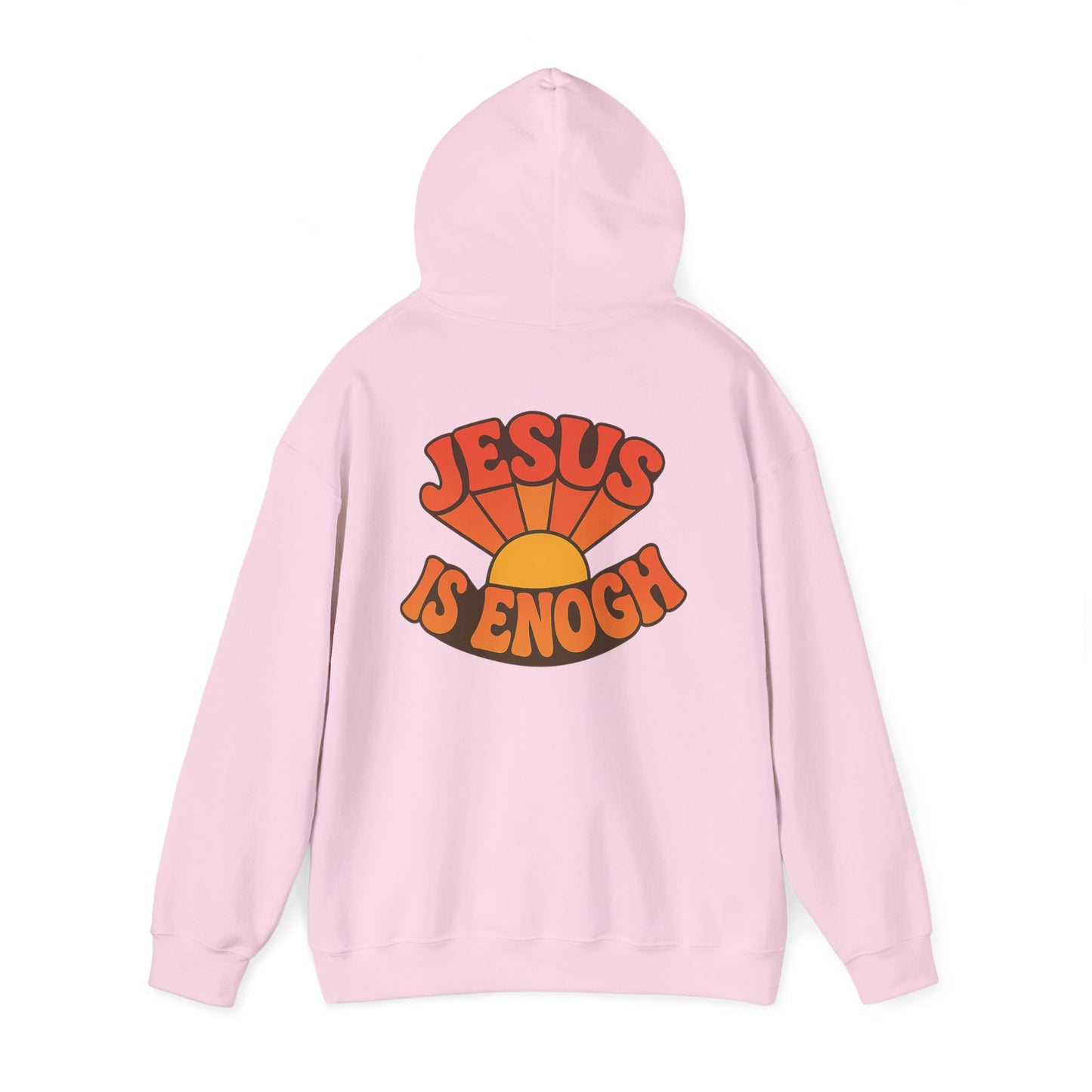 Retro Jesus Is Enough Hooded Sweatshirt, Unisex Hoodie, Faith-Based Apparel, Cozy Winter Wear, Gift for Christians