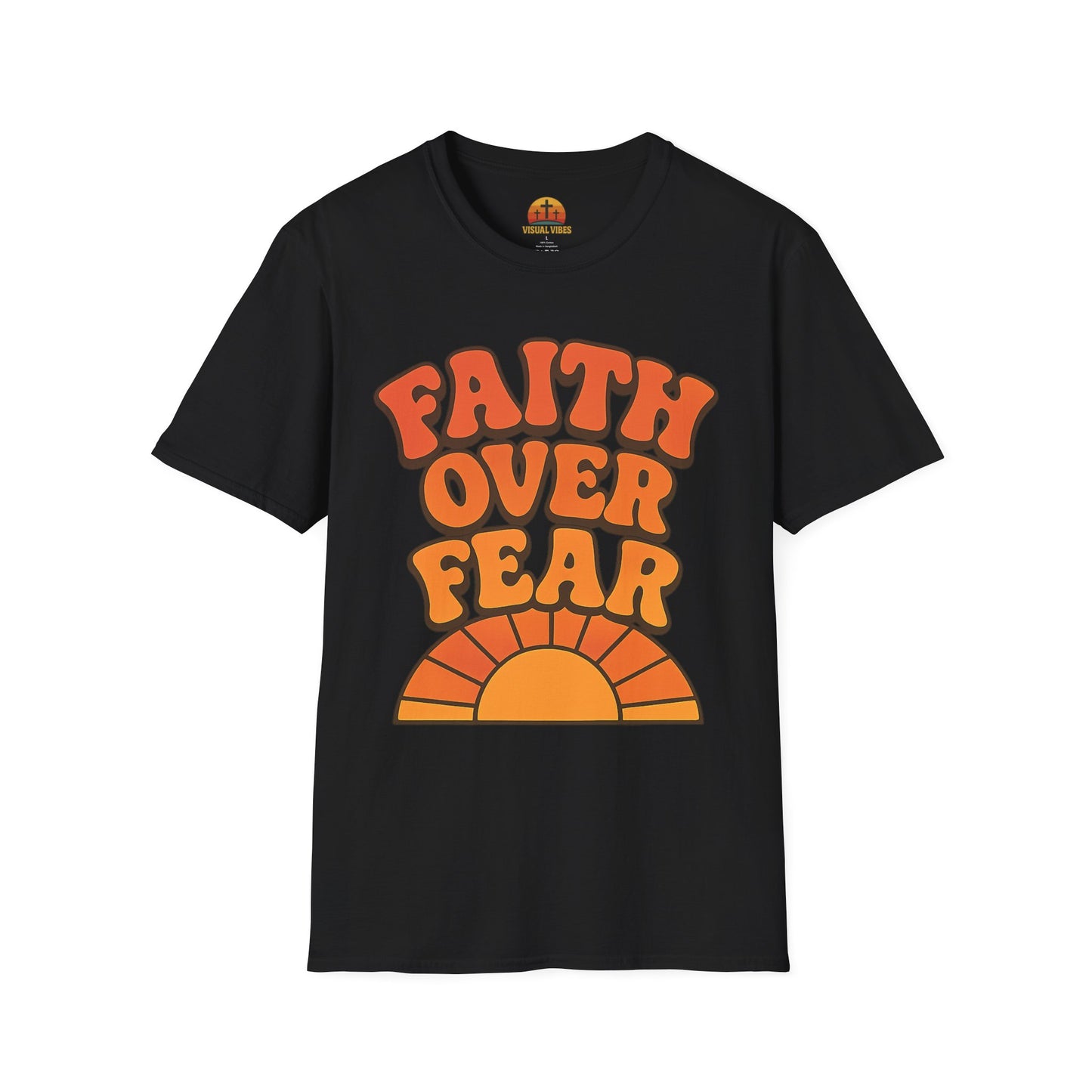 Faith Over Fear Unisex Softstyle T-Shirt, Inspirational Tee, Positive Quote Shirt, Casual Wear, Gift for Believers, Motivational Apparel