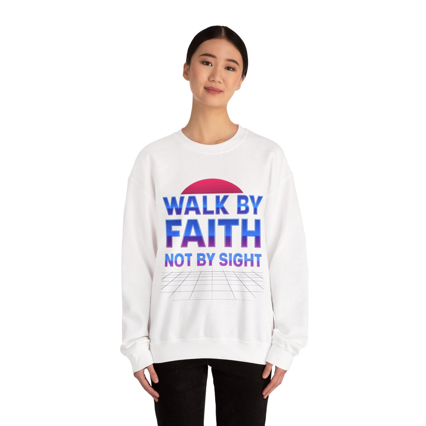 Faith-Inspired Crewneck Sweatshirt for Comfort & Style | Walk by Faith Gift, Unisex Apparel, Cozy Sweatshirt, Inspirational Fashion