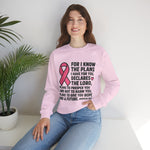 Inspirational Crewneck Sweatshirt with Pink Ribbon Design, Christian Gift, Breast Cancer Awareness, Cozy Casual Wear, Faith-Based [...]
