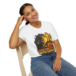 Halloween Theme Unisex Softstyle T-Shirt, Overcome Evil with Good Tee, Halloween Costume Top, Spooky Fall Apparel, Gift for All