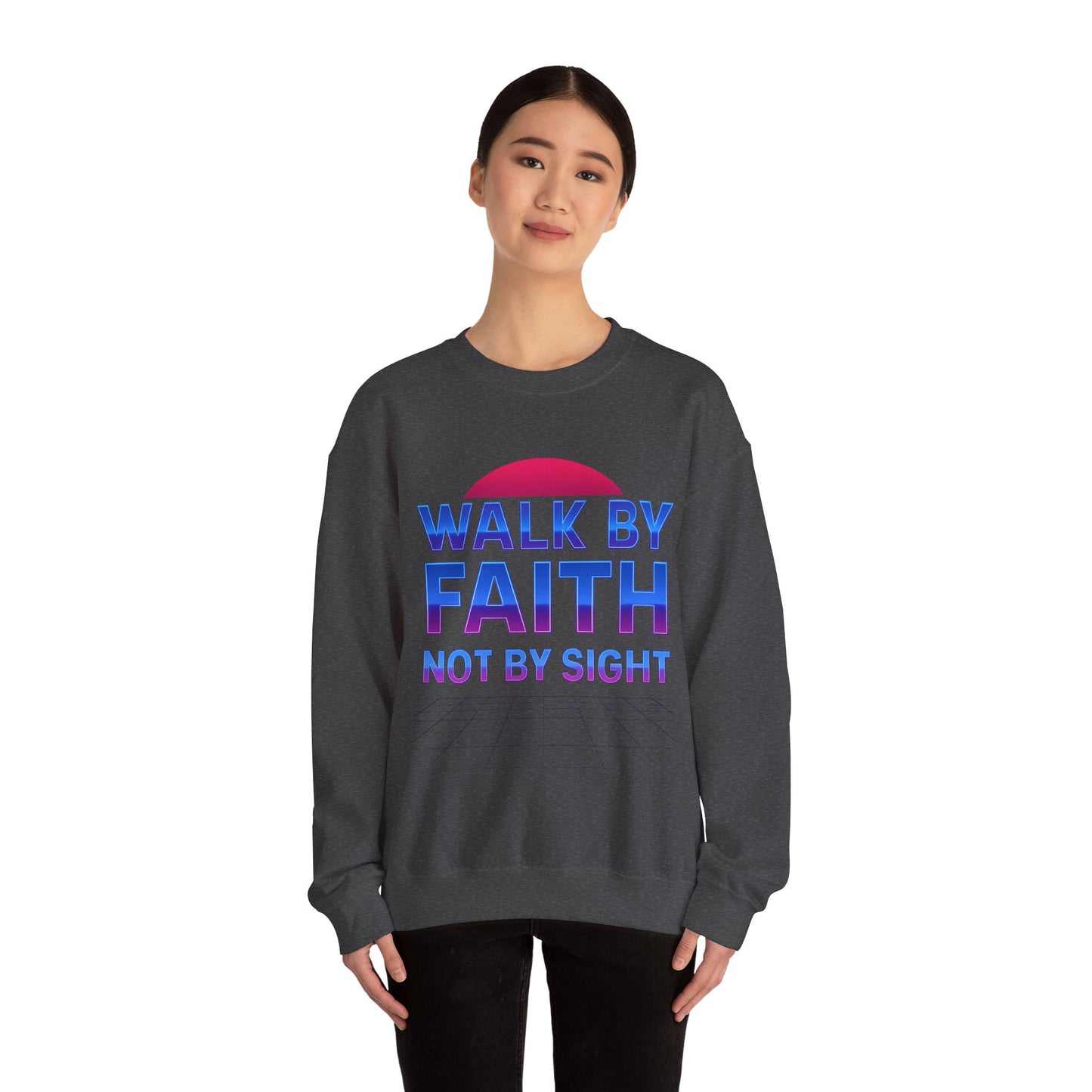 Faith-Inspired Crewneck Sweatshirt for Comfort & Style | Walk by Faith Gift, Unisex Apparel, Cozy Sweatshirt, Inspirational Fashion