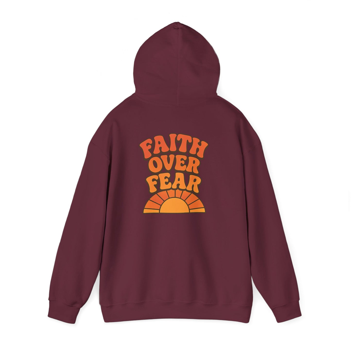 Faith Over Fear Hooded Sweatshirt | Cozy Unisex Hoodie for Comfort & Inspiration | Great for Gifting, Relaxation, Everyday Wear