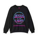 Inspirational Crewneck Sweatshirt - Jesus is the Light, Faith Apparel, Christian Gift, Cozy Everyday Wear, Religious Hoodie, Winter Warmth