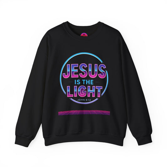 Inspirational Crewneck Sweatshirt - Jesus is the Light, Faith Apparel, Christian Gift, Cozy Everyday Wear, Religious Hoodie, Winter Warmth