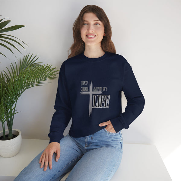 Christian Sweatshirt Jesus Saved Me Life