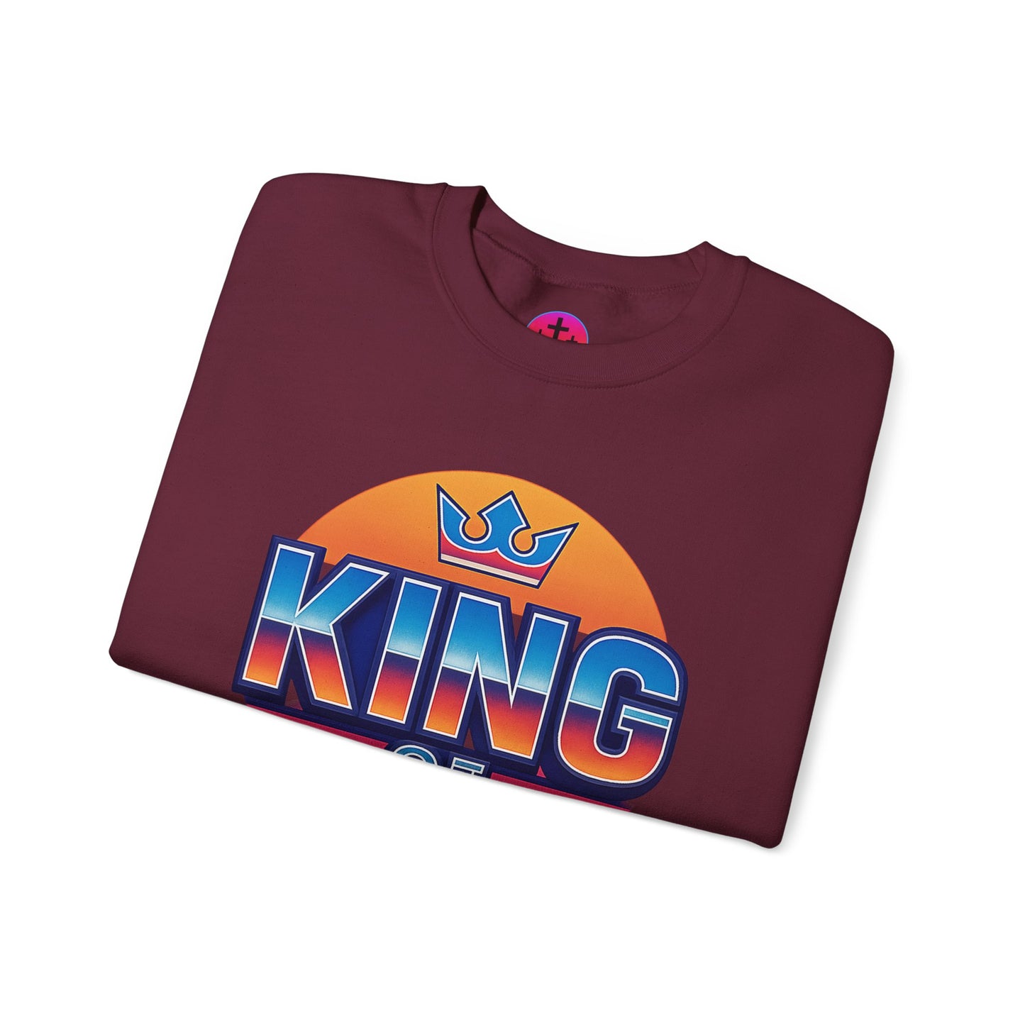 Retro King of Kings Sweatshirt, Cozy Crewneck, Unisex Apparel, Inspirational Gift, Perfect for Holidays, Trendy Streetwear