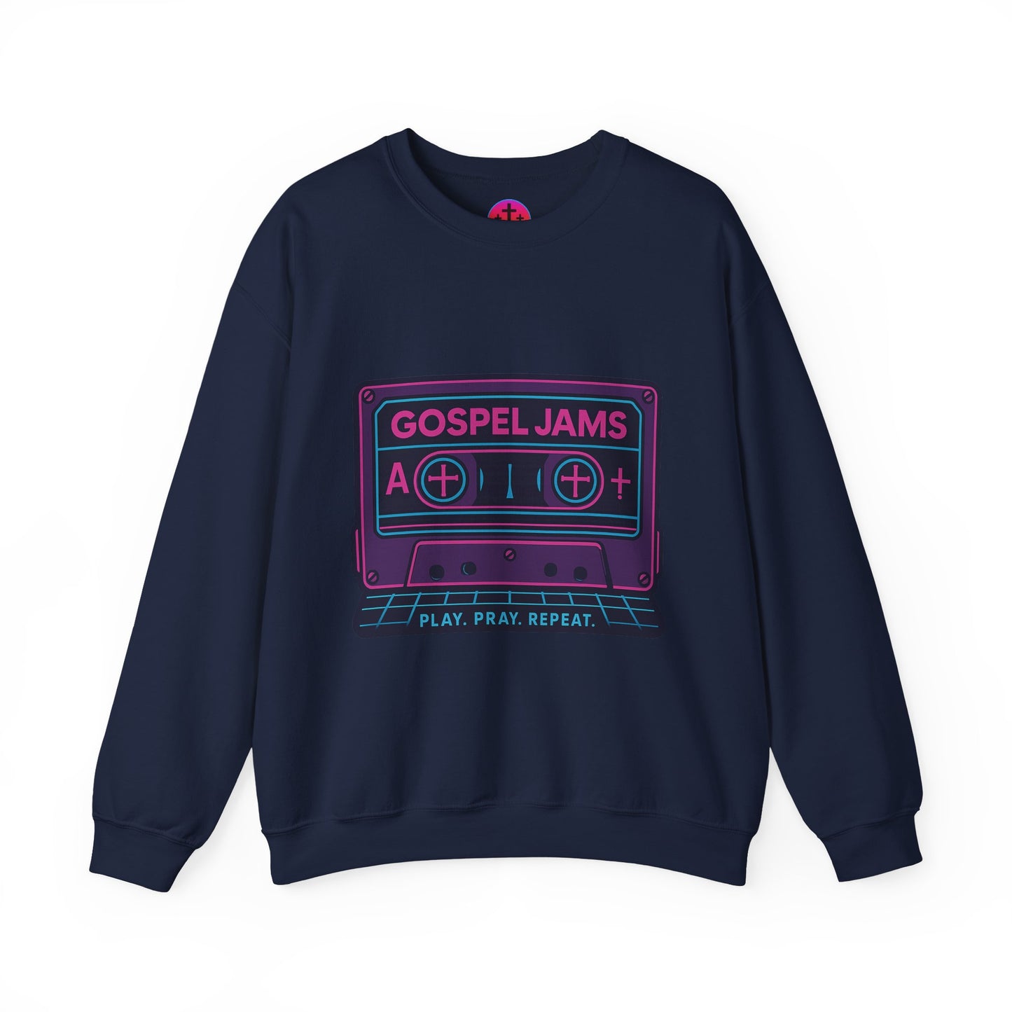 Retro Gospel Jams Crewneck Sweatshirt, Cozy Music Sweatshirt, Gift for Music Lovers, Play Pray Repeat Apparel, Unisex Casual Wear