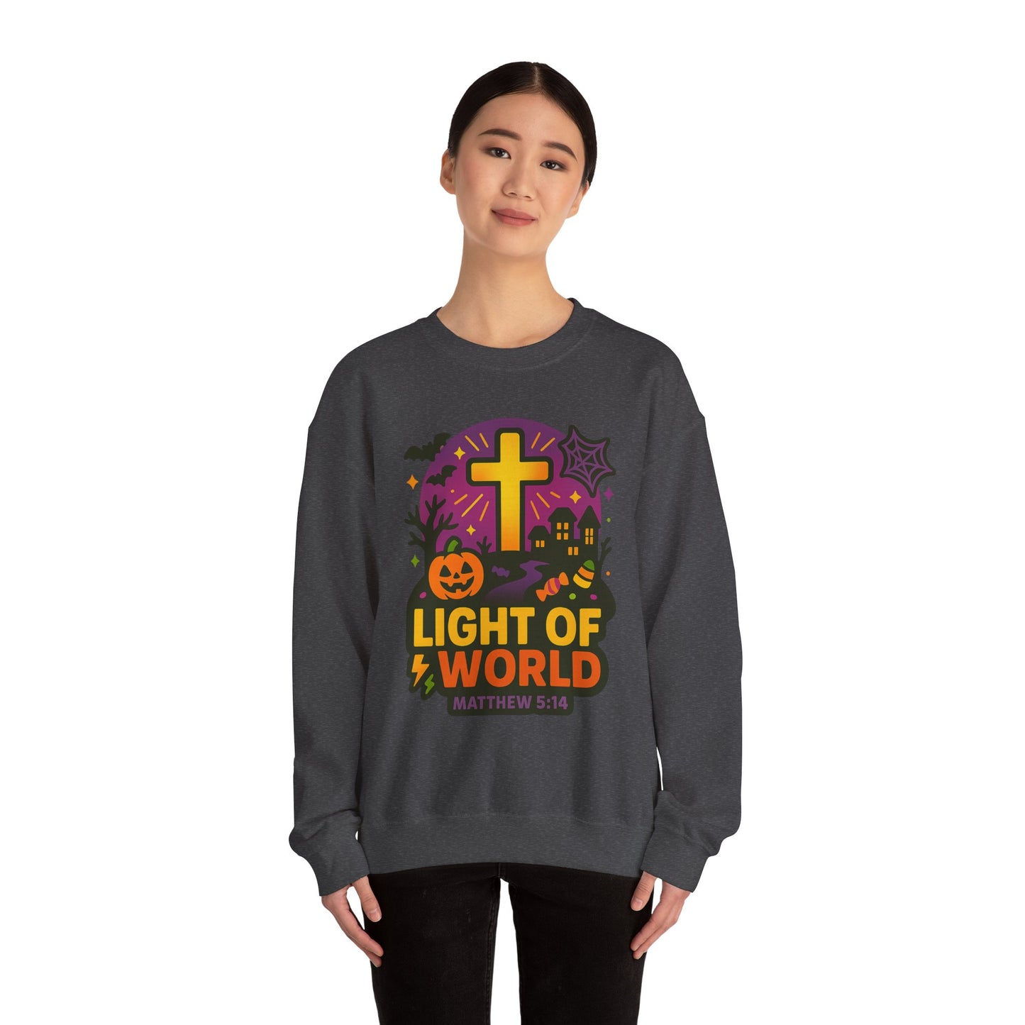 Light of the World Sweatshirt - Unisex Heavy Blend™, Christian Apparel, Fall Fashion, Cozy Gift, Inspirational Sweatshirt