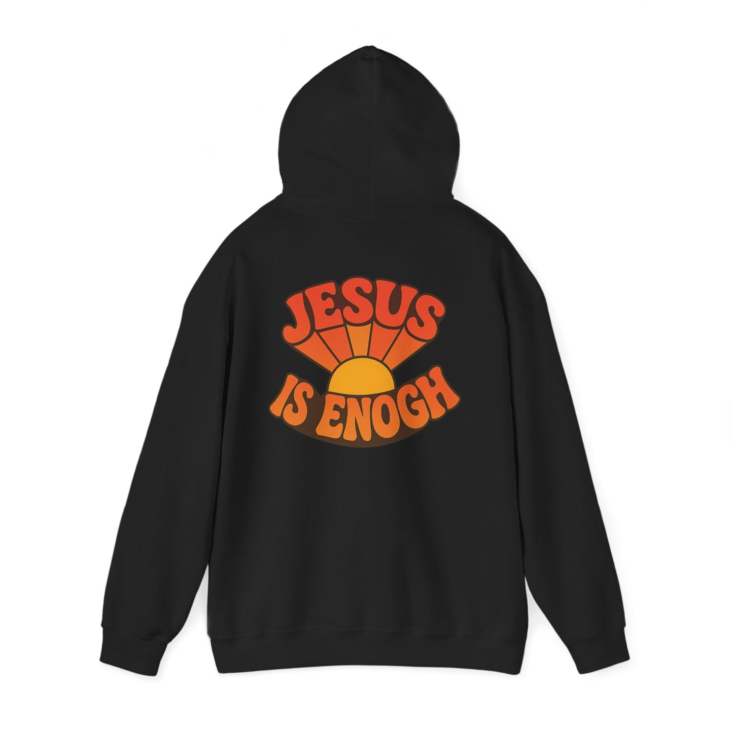 Retro Jesus Is Enough Hooded Sweatshirt, Unisex Hoodie, Faith-Based Apparel, Cozy Winter Wear, Gift for Christians