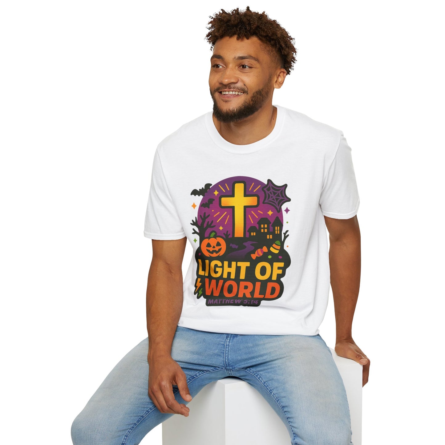Halloween Faith T-Shirt, Light of World Shirt, Christian T-Shirt, Fall Festival Tee, Pumpkin Design Shirt, Matthew 5:16 Gift