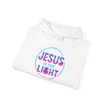Unisex Hooded Sweatshirt - Inspirational "Jesus is the Light" Design, Faith Apparel, Cozy Church Wear, Gift for Believers, Religious Hoodie