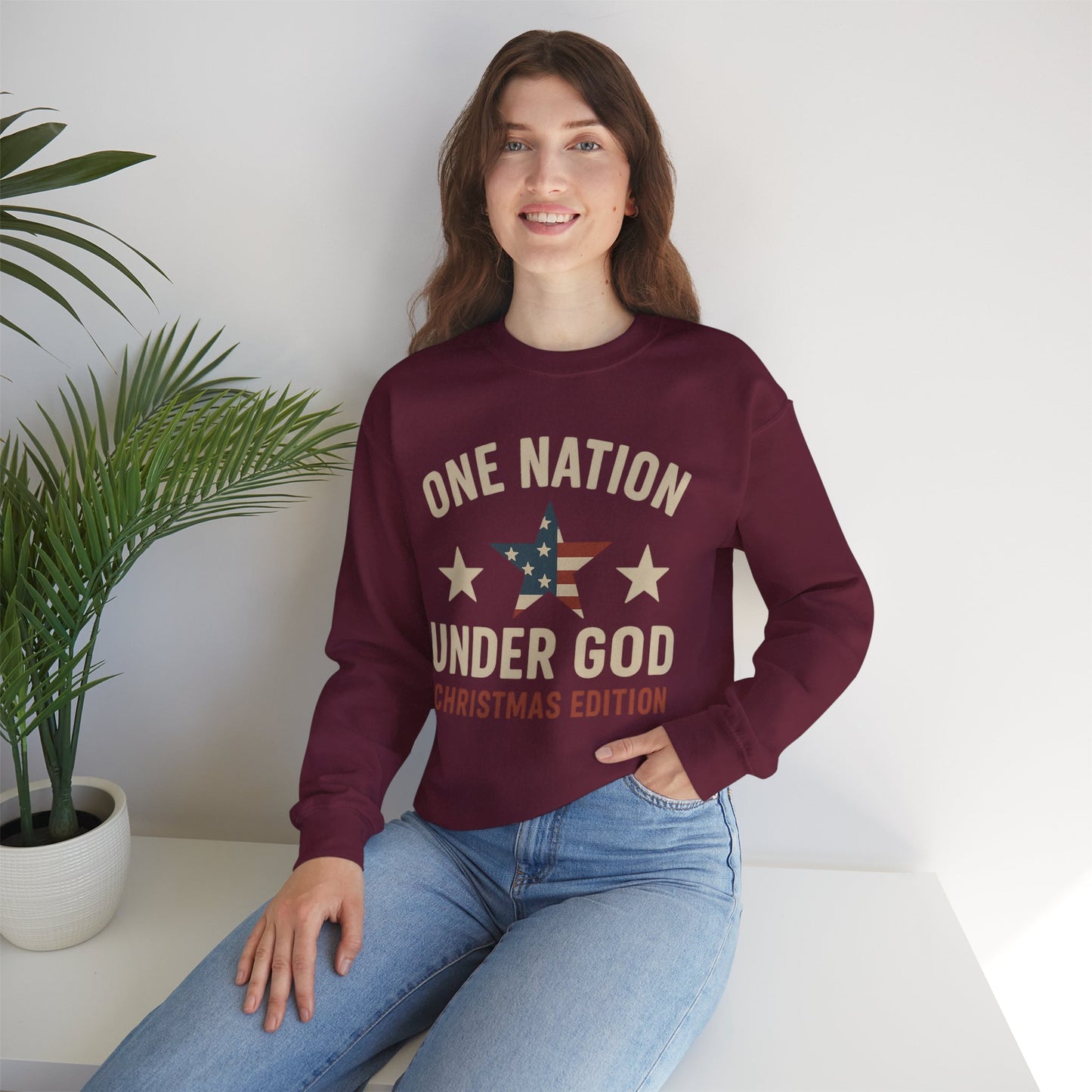Christmas Collection- One Nation Under God Sweater