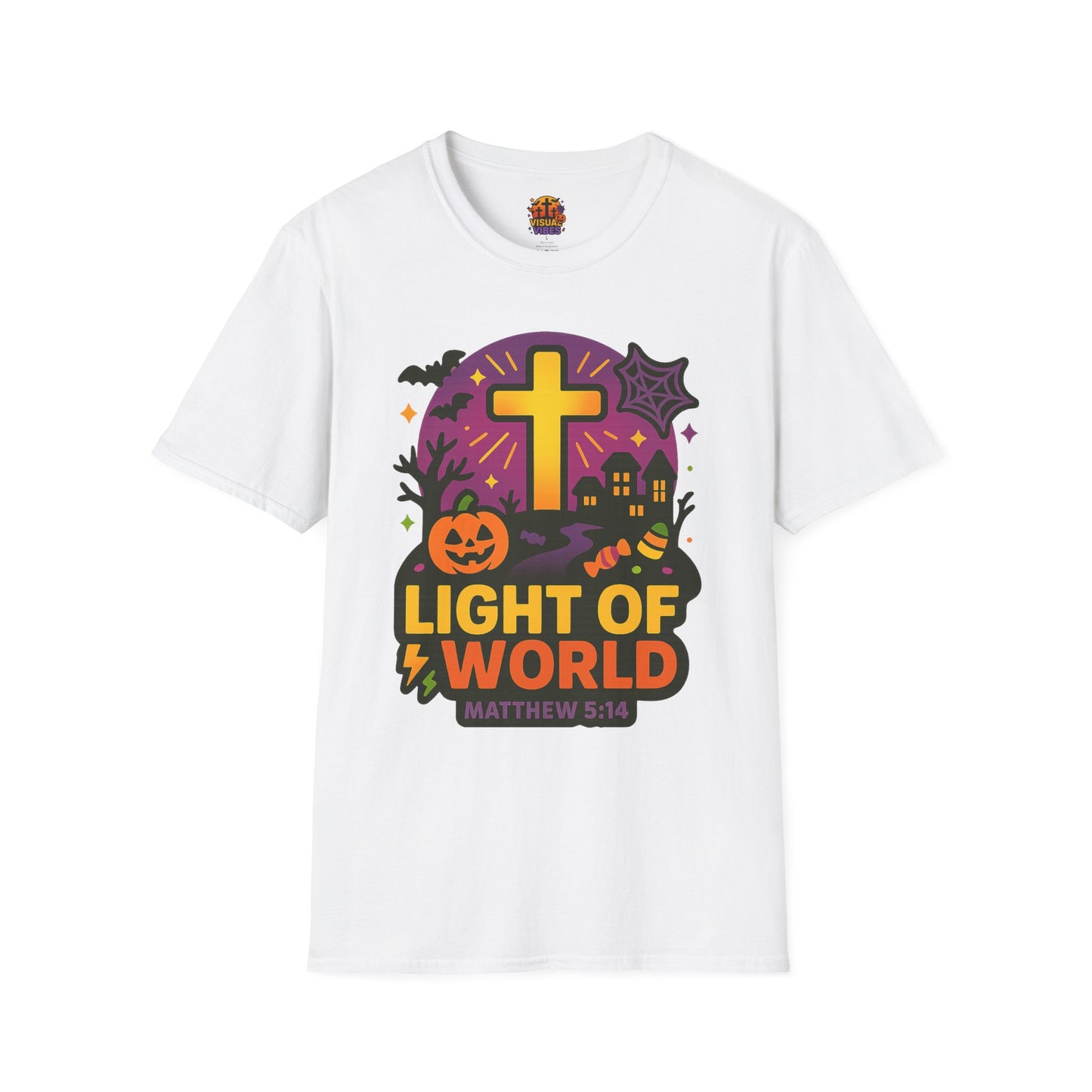 Halloween Faith T-Shirt, Light of World Shirt, Christian T-Shirt, Fall Festival Tee, Pumpkin Design Shirt, Matthew 5:16 Gift