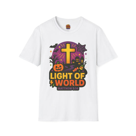 Halloween Faith T-Shirt, Light of World Shirt, Christian T-Shirt, Fall Festival Tee, Pumpkin Design Shirt, Matthew 5:16 Gift